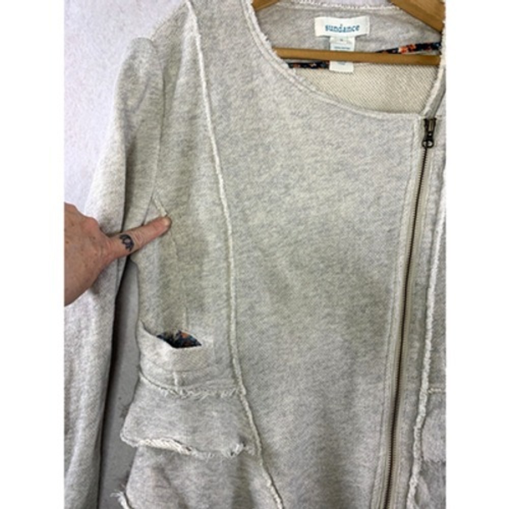 Sundance Womens‎ Ruffled Joy Jacket Sz S Gray Cotton Boho Moto Feminine Edgy - Picture 10 of 14